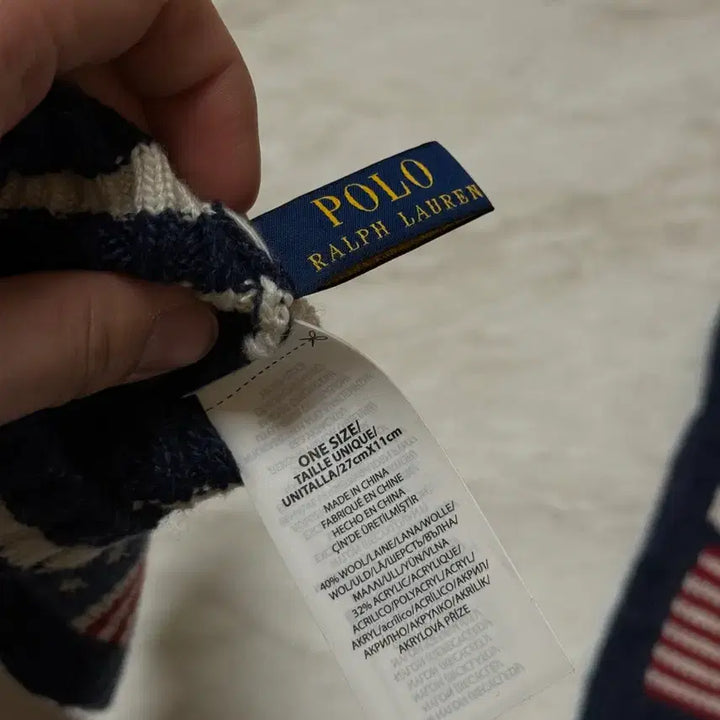 [BUNJANG] Polo Ralph Lauren Intarsia Knit Flag Touch Gloves - Navy / [새상품] 폴로 랄프로렌 인타르시아 니트 플래그 터치 글로브-네이비