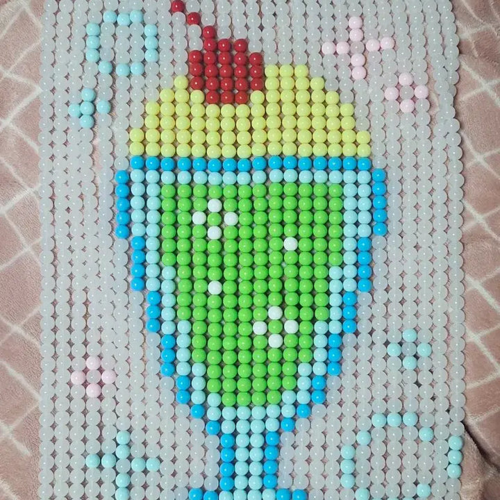 [BUNJANG] Maniland Japanese-style Melon Soda Bead Art Display Piece / 마니랜드 일본풍 메론소다 메론칵테일 비즈발 완성품 개봉전시품 방꾸