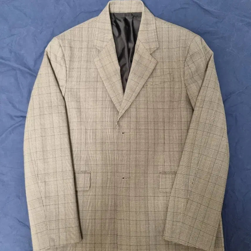 [BUNJANG] Drawfit Oversized Minimal Check Blazer Beige / [드로우핏] 오버사이즈 미니멀 체크 블레이저/BEIGE/M