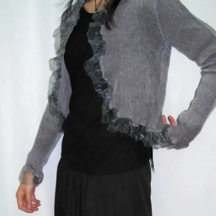 [BUNJANG] Specchio Ruffle Pleated Cardigan / Specchio 스페치오 러플 가디건 플리츠 가디건