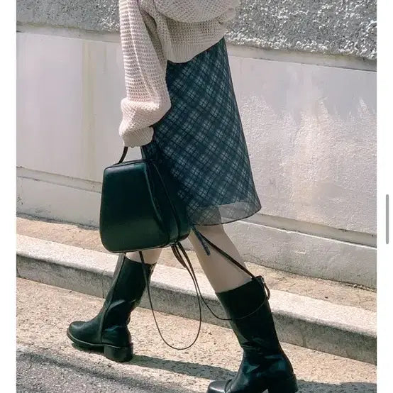 [BUNJANG] Nisum Buttery Check Layered Skirt - Midi Skirt (Size M) / 니썸 버터리체크레이어드스커트 미디 치마 m