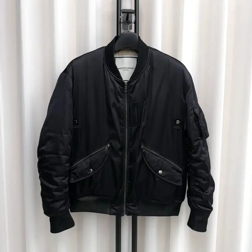 [BUNJANG] Wooyoungmi Black Logo Bomber Jacket / [48] 우영미 백로고 봄버 자켓 블랙