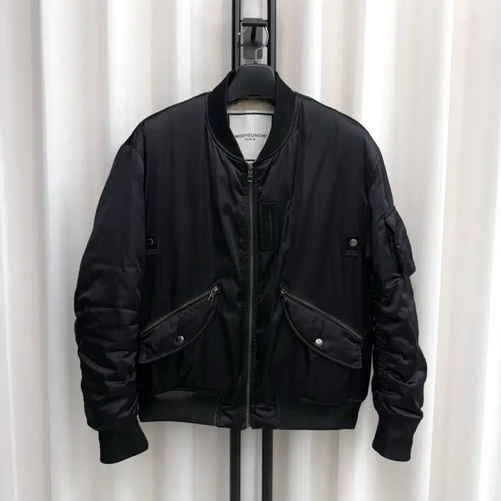 [BUNJANG] Wooyoungmi Black Logo Bomber Jacket / [48] 우영미 백로고 봄버 자켓 블랙