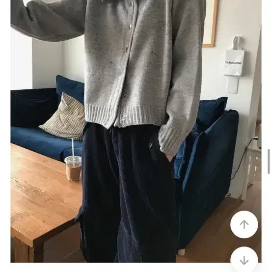 [BUNJANG] WeAreUs Pepper High Neck Button Cardigan Gray / 위크어스 페퍼 하이넥 버튼 가디건 그레이 회색