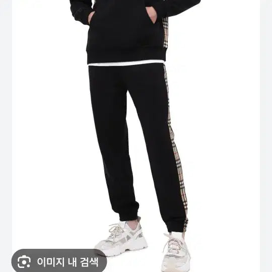 [BUNJANG] Burberry Nova Check Panel Black Hoodie XL / 버버리 노바 체크 패널 블랙 후드티 xl 정품검수완료
