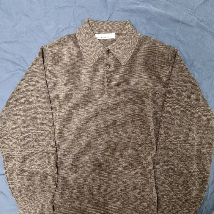 [BUNJANG] Beslow Longsleeve Collar Knit Dark Grey / [비슬로우]LONGSLEEVE COLLAR KNIT/DARK GREY/L