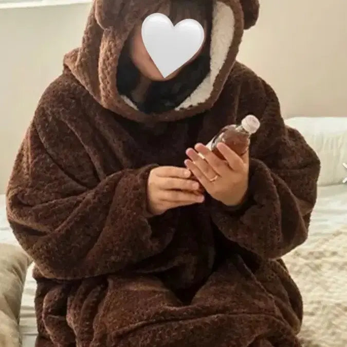 [BUNJANG] Fleece Hooded Pajama Dress / 후드잠옷 극세사 원피스
