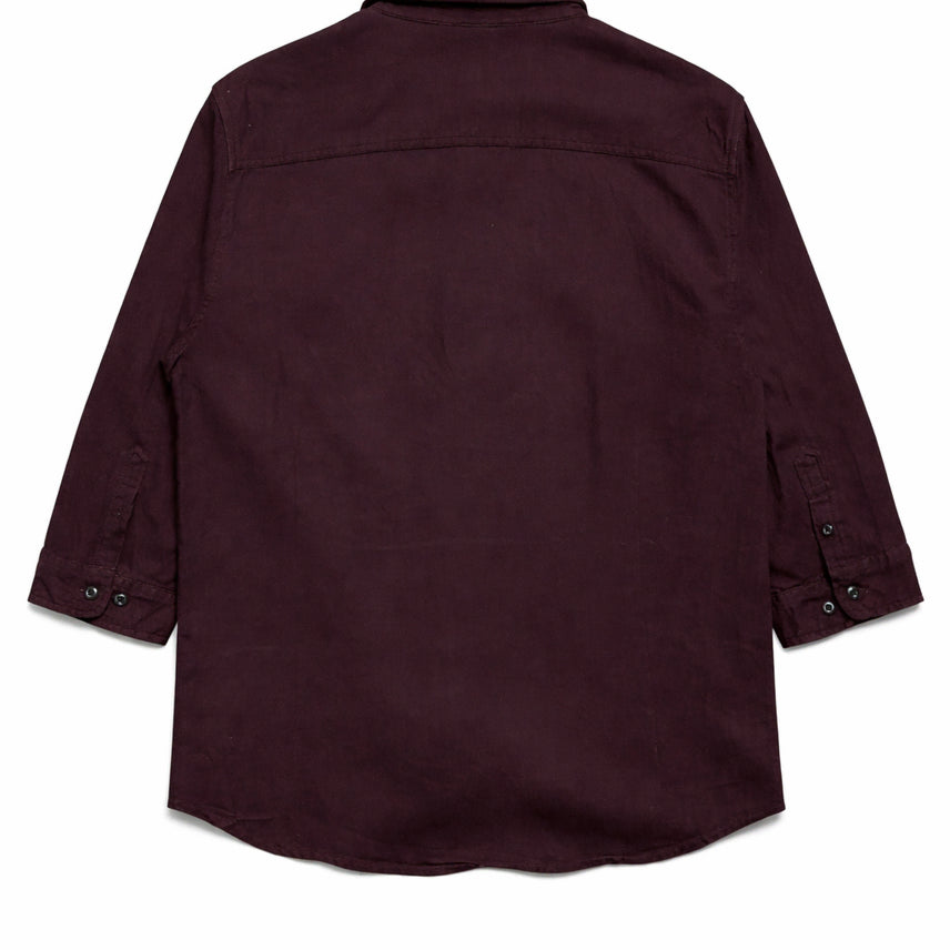 [BUNJANG] Semantic Design Burgundy Mixed Oversized 7/10 Sleeve Shirt L / JPN 일본 빈티지 y2k 모리걸 아메카지 오버핏 7부 버건디 셔츠 L