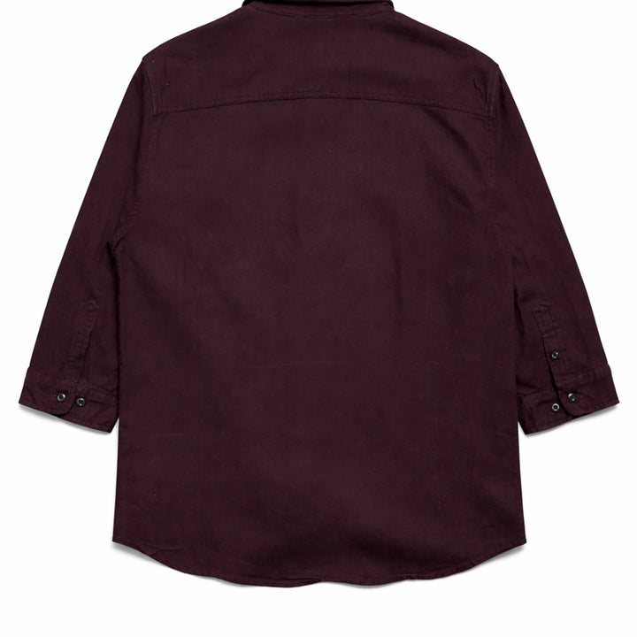 [BUNJANG] Semantic Design Burgundy Mixed Oversized 7/10 Sleeve Shirt L / JPN 일본 빈티지 y2k 모리걸 아메카지 오버핏 7부 버건디 셔츠 L