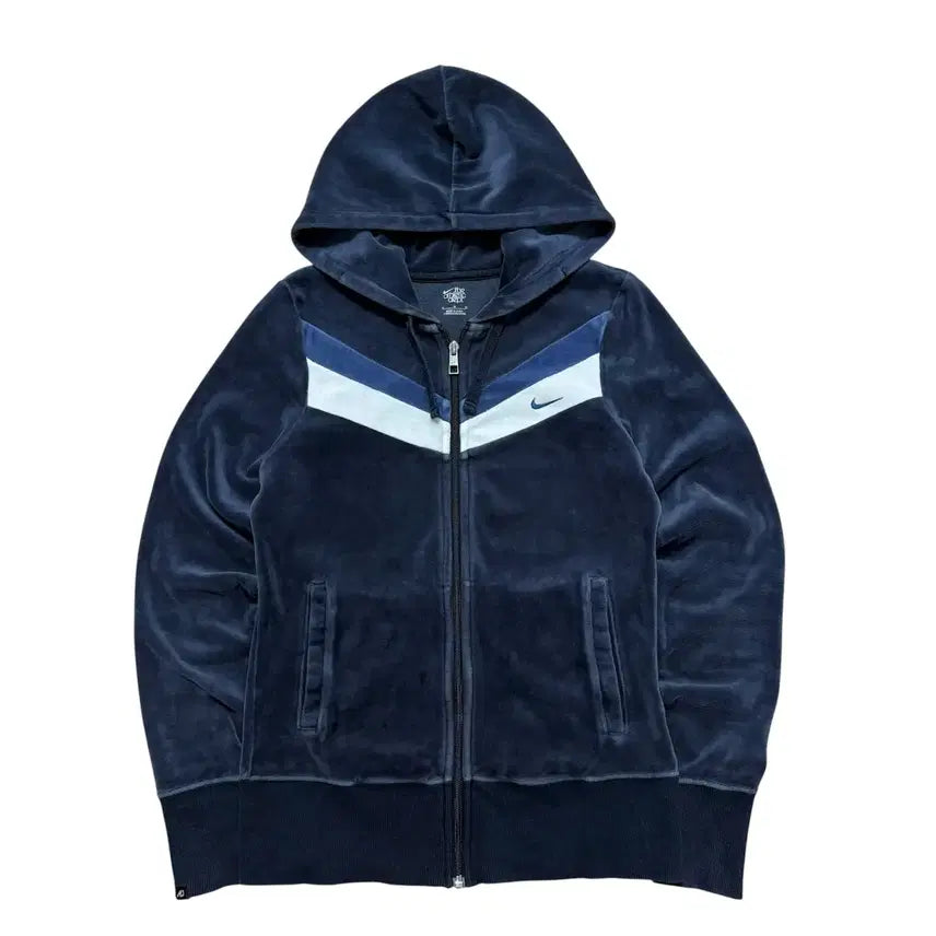 [BUNJANG] Nike Y2K Velvet Hoodie Zip-Up / 나이키 y2k 벨벳 후드집업