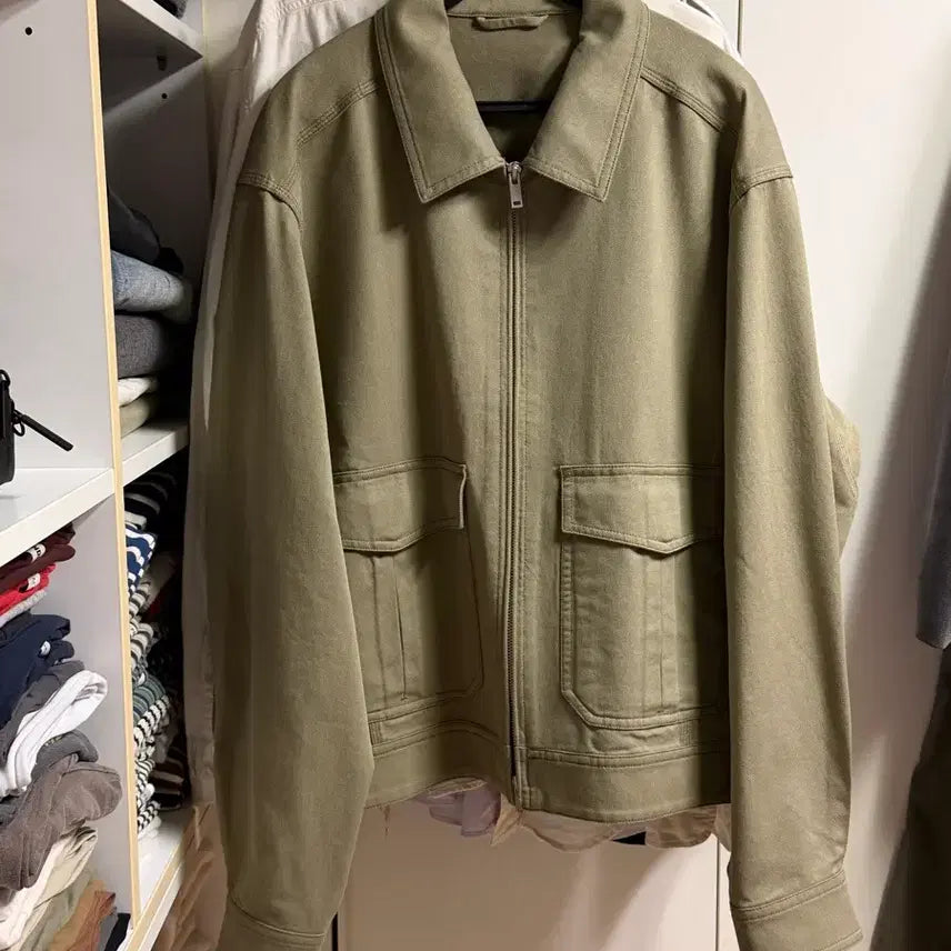 [BUNJANG] COS Cotton Blend Zip-Up Utility Jacket (L) / Cos 코튼 블렌드 집업 유틸리티 재킷 L
