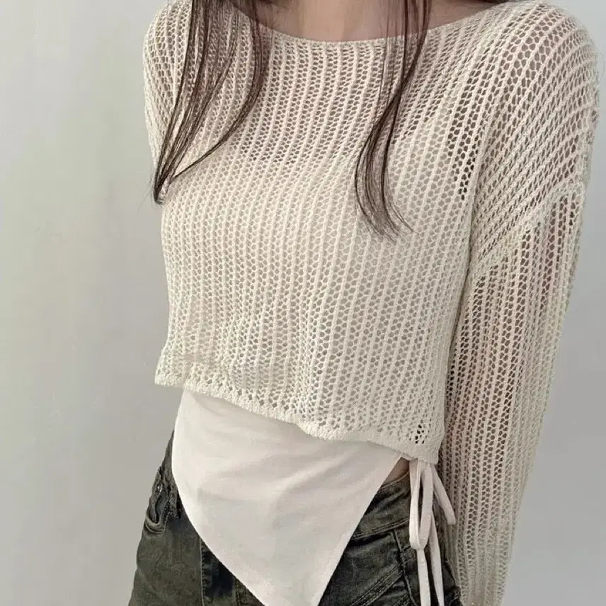 [BUNJANG] Cropped Knit Tank Top Set / 크롭 니트 나시 set