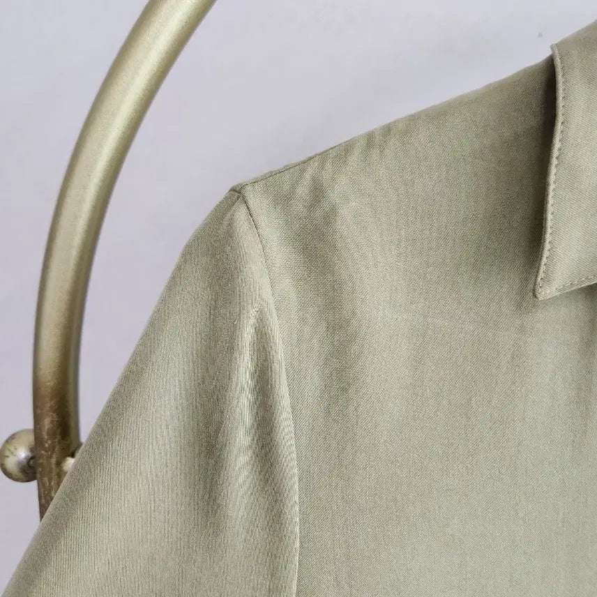 [BUNJANG] thecashmere Khaki Long Shirt Dress / 한섬 [thecashmere] 카키 롱 셔츠 원피스
