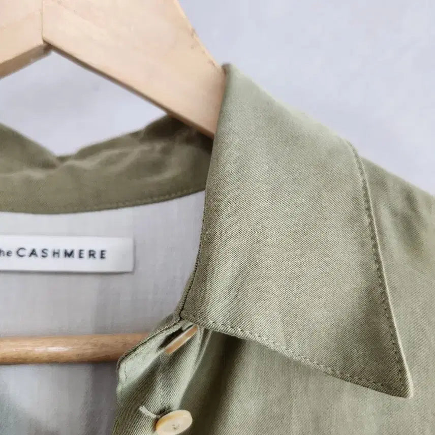 [BUNJANG] thecashmere Khaki Long Shirt Dress / 한섬 [thecashmere] 카키 롱 셔츠 원피스