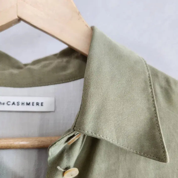 [BUNJANG] thecashmere Khaki Long Shirt Dress / 한섬 [thecashmere] 카키 롱 셔츠 원피스