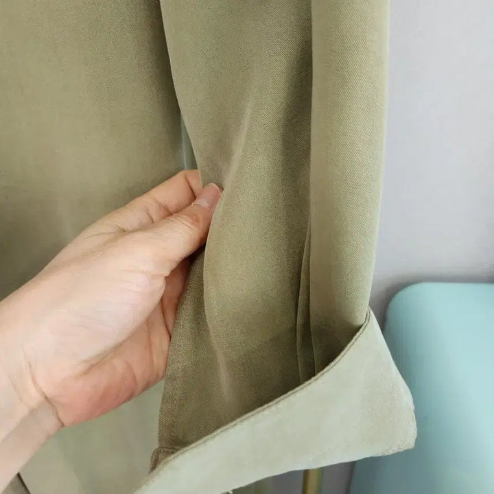 [BUNJANG] thecashmere Khaki Long Shirt Dress / 한섬 [thecashmere] 카키 롱 셔츠 원피스