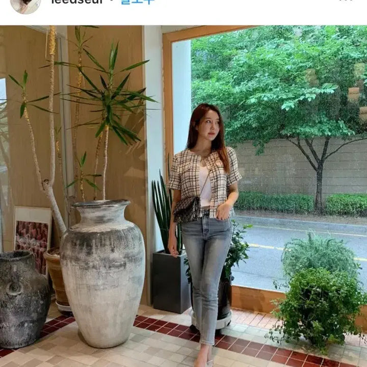 [BUNJANG] Maje Candy Check Fringe Tweed Jacket / 마쥬  캔디체크 프린지 트위드 블라우스겸 자켓