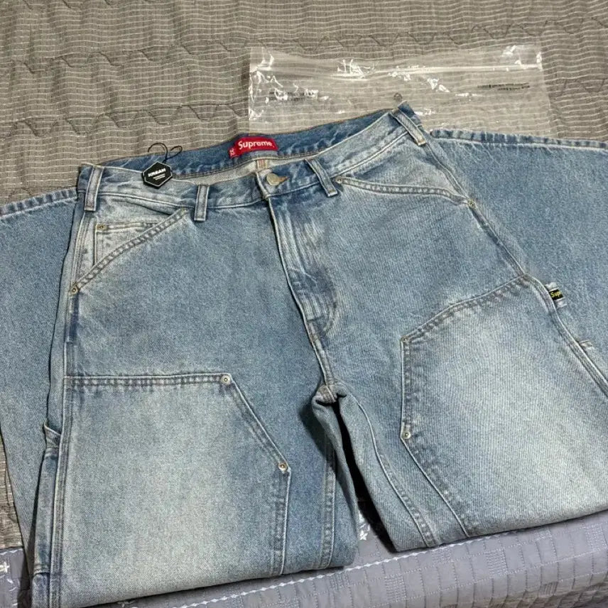 [BUNJANG] Supreme Double Knee Painter Pants Washed Blue - 23SS / 32] 슈프림 더블 니 페인터 팬츠 워시드 블루 - 23SS