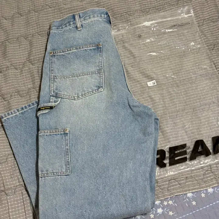 [BUNJANG] Supreme Double Knee Painter Pants Washed Blue - 23SS / 32] 슈프림 더블 니 페인터 팬츠 워시드 블루 - 23SS