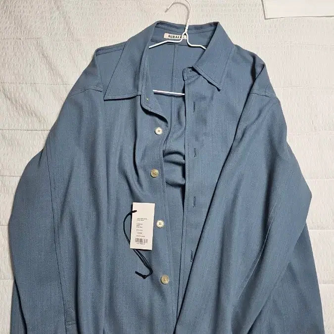 [BUNJANG] Orrery Hard Twist Wool Dobby Shirt Blue Grey / 오라리 하드 트위스트 울 도비 셔츠 블루 그레이