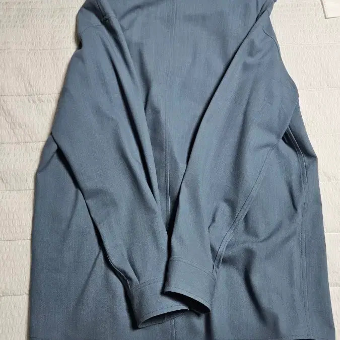 [BUNJANG] Orrery Hard Twist Wool Dobby Shirt Blue Grey / 오라리 하드 트위스트 울 도비 셔츠 블루 그레이