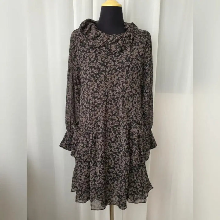 [BUNJANG] See-Through Frill Chiffon Dress / 시스루 프릴 쉬폰 원피스