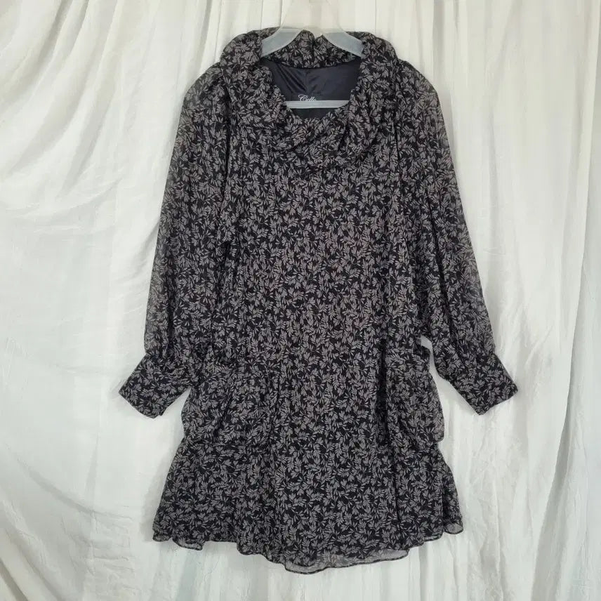 [BUNJANG] See-Through Frill Chiffon Dress / 시스루 프릴 쉬폰 원피스