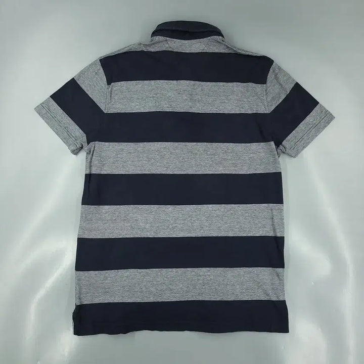 [BUNJANG] Tommy Hilfiger Pigment Navy Gray Stripe Slim Fit Button-Down Shirt / 타미힐피거 피그먼트 네이비 그레이 1대1 배색 스트라이프 슬림핏 버튼다운