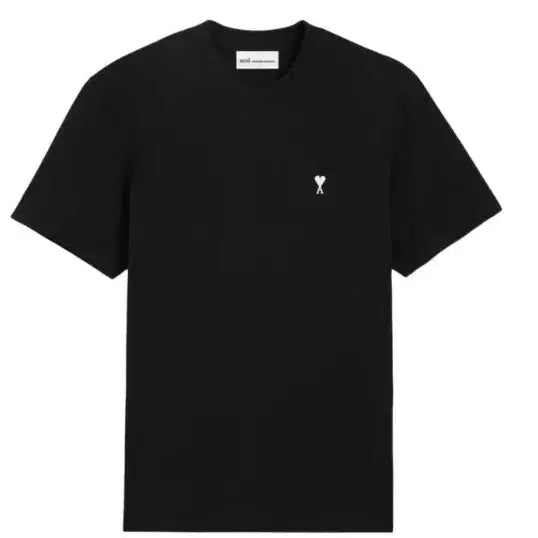 [BUNJANG] Amis Logo Black Short Sleeve T-Shirt M / 아미스몰로그(흰색와플자수) 검정반팔티M