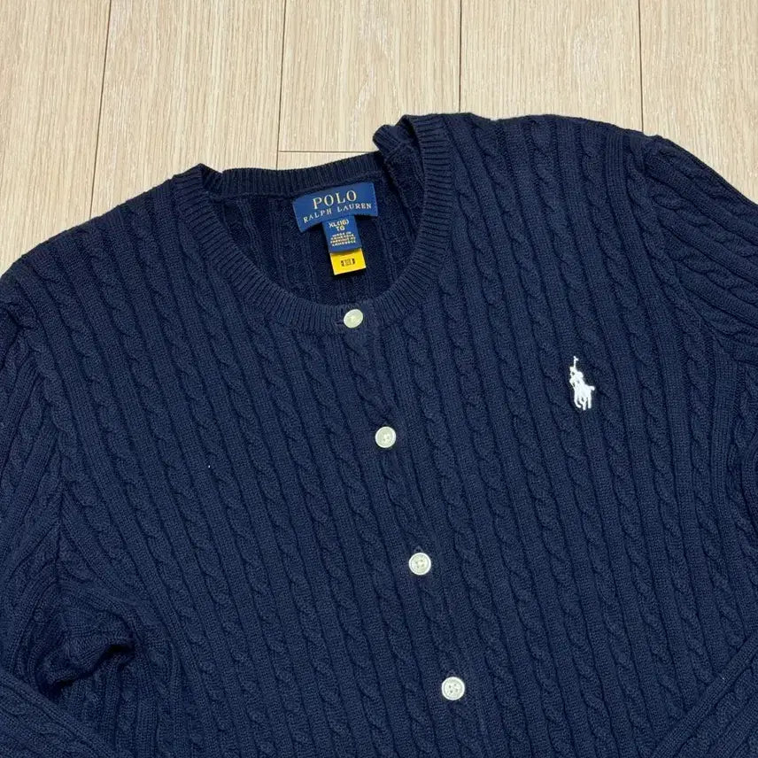 [BUNJANG] Polo Ralph Lauren Navy Cable Knit Cardigan XL / 폴로 랄프로렌 네이비 가디건 XL