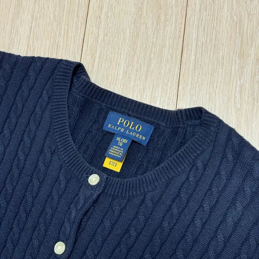 [BUNJANG] Polo Ralph Lauren Navy Cable Knit Cardigan XL / 폴로 랄프로렌 네이비 가디건 XL
