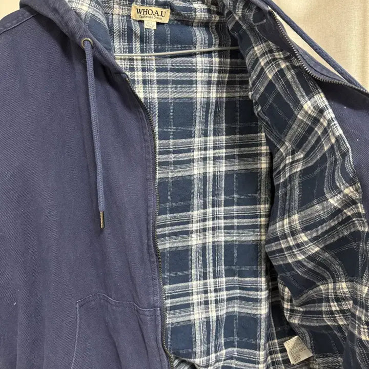 [BUNJANG] Who.A.U Checkered Hooded Zip-up / 후아유 체크 후드집업