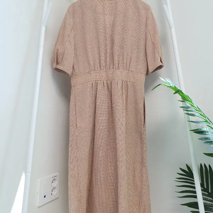 [BUNJANG] JJ JIGOTT Puff Sleeve Check Double One-Piece Dress / JJ지고트 퍼프소매 체크 더블원피스