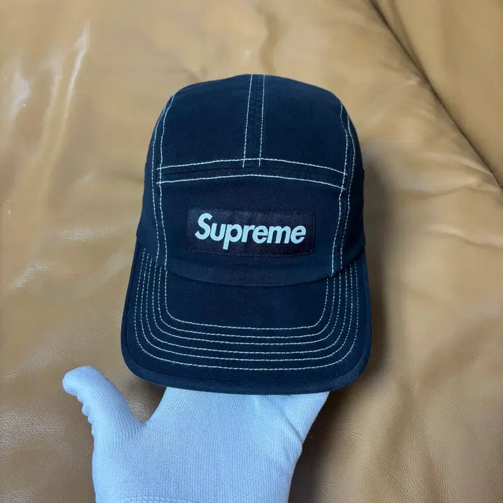 [BUNJANG] Supreme Camp Cap 22SS Two-Tone Twill Black Hat / 슈프림 캠프캡 모자 박스로고 22ss 투톤 트윌 블랙
