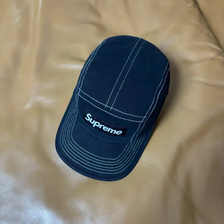 [BUNJANG] Supreme Camp Cap 22SS Two-Tone Twill Black Hat / 슈프림 캠프캡 모자 박스로고 22ss 투톤 트윌 블랙