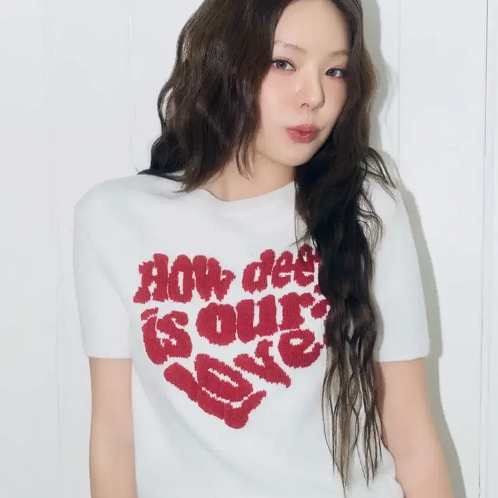 [BUNJANG] Musinsa Love is True DN Boucle Love Knit T-shirt / 무신사 러브이즈트루 반팔 니트 DN BOUCLE LOVE KNIT
