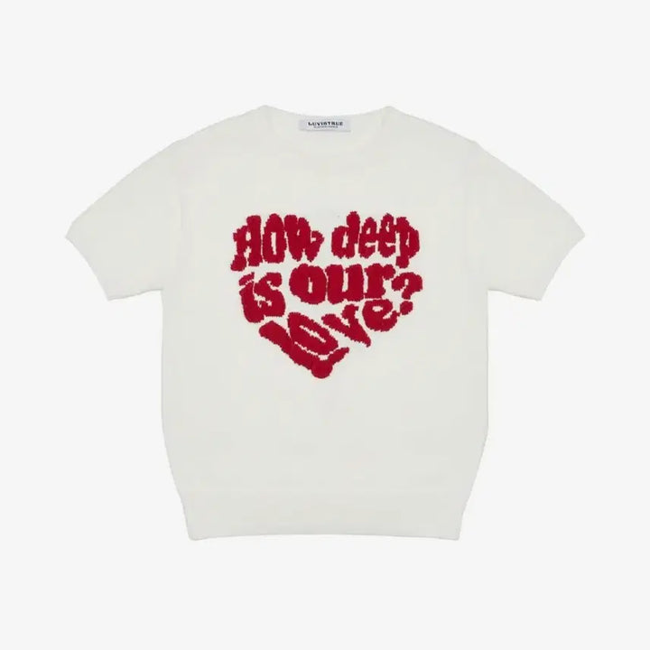 [BUNJANG] Musinsa Love is True DN Boucle Love Knit T-shirt / 무신사 러브이즈트루 반팔 니트 DN BOUCLE LOVE KNIT