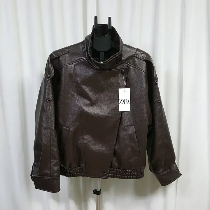 [SOLD OUT] 자라 새제품 여성 레자 자켓 브라운 105추천 오일장