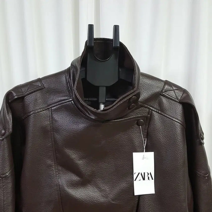 [SOLD OUT] 자라 새제품 여성 레자 자켓 브라운 105추천 오일장