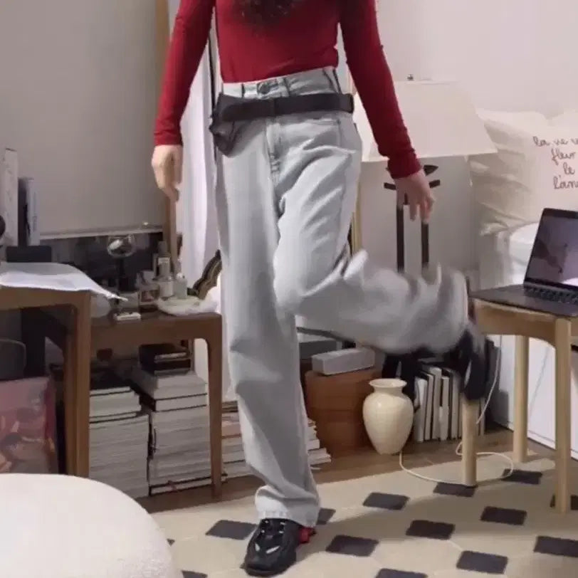 [BUNJANG] Eumkim Signature Semi Wide Denim / 새상품)으음키임 시그니쳐 세미 와이드 데님