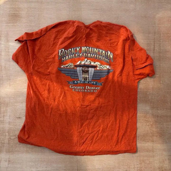 [BUNJANG] Harley-Davidson Genuine Logo Tee Orange / Harley-Davidson Genuine Logo Tee Orange