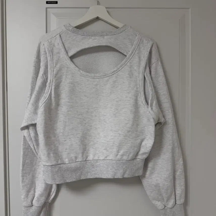 [BUNJANG] Generic Long Sleeve Back Slit Sweatshirt / 뒷트임 긴팔 맨투맨 (백멜란지/네이비)