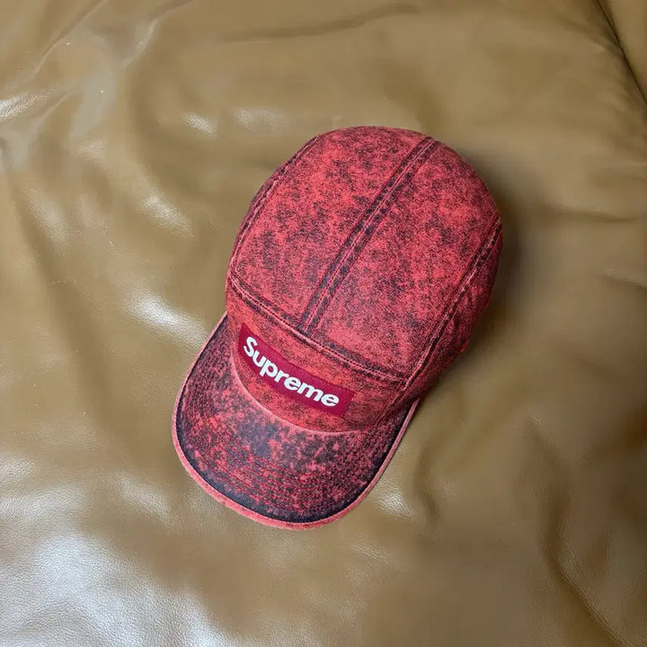 [SOLD OUT] 슈프림 캠프캡 모자 박스로고 코듀라 워시드 코랄 레드