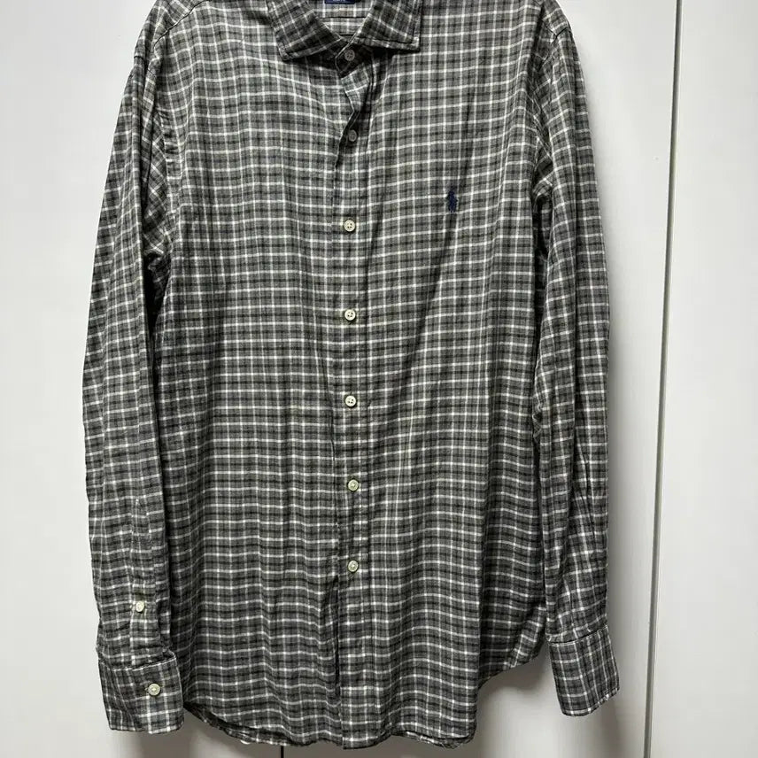 [SOLD OUT] L) 폴로 체크 와이드카라 셔츠 남방