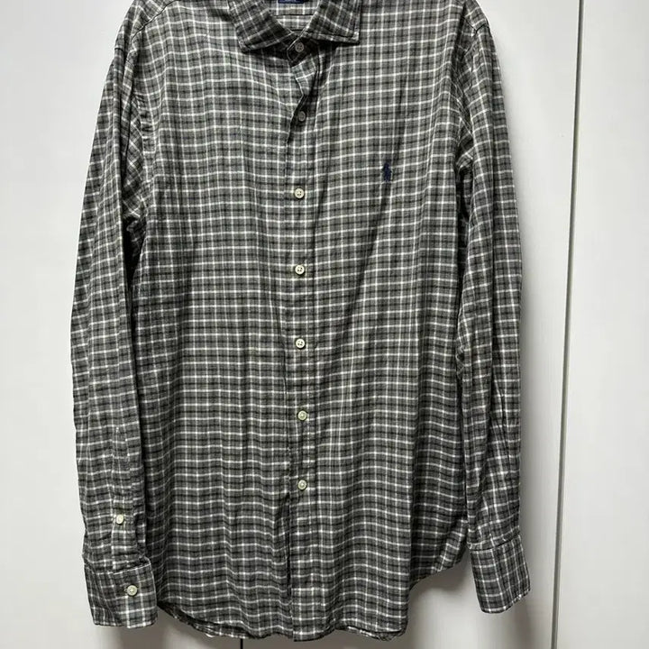 [SOLD OUT] L) 폴로 체크 와이드카라 셔츠 남방