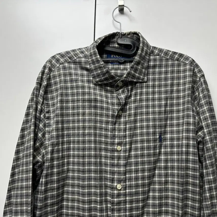 [SOLD OUT] L) 폴로 체크 와이드카라 셔츠 남방