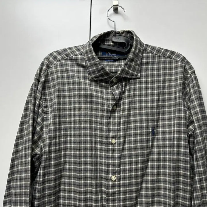 [SOLD OUT] L) 폴로 체크 와이드카라 셔츠 남방