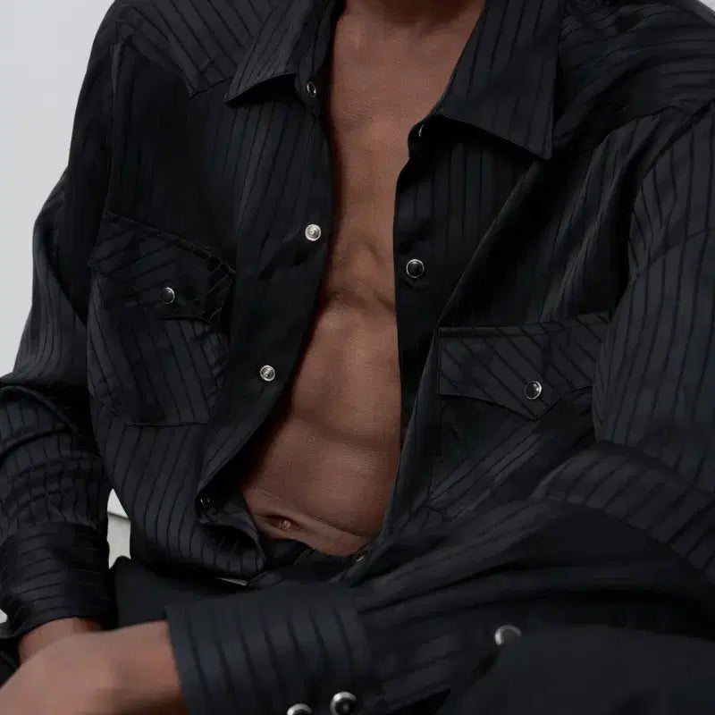 [BUNJANG] Savage Stripe Western Shirt / 세비지 스트라이프 웨스턴 셔츠