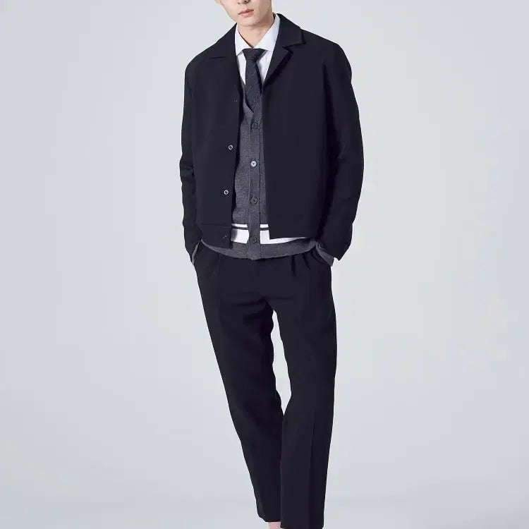 [BUNJANG] 8Seconds Minimalist Solid Blouson Jacket / 에잇세컨즈 솔리드 미니멀 블루종 간절기 재킷