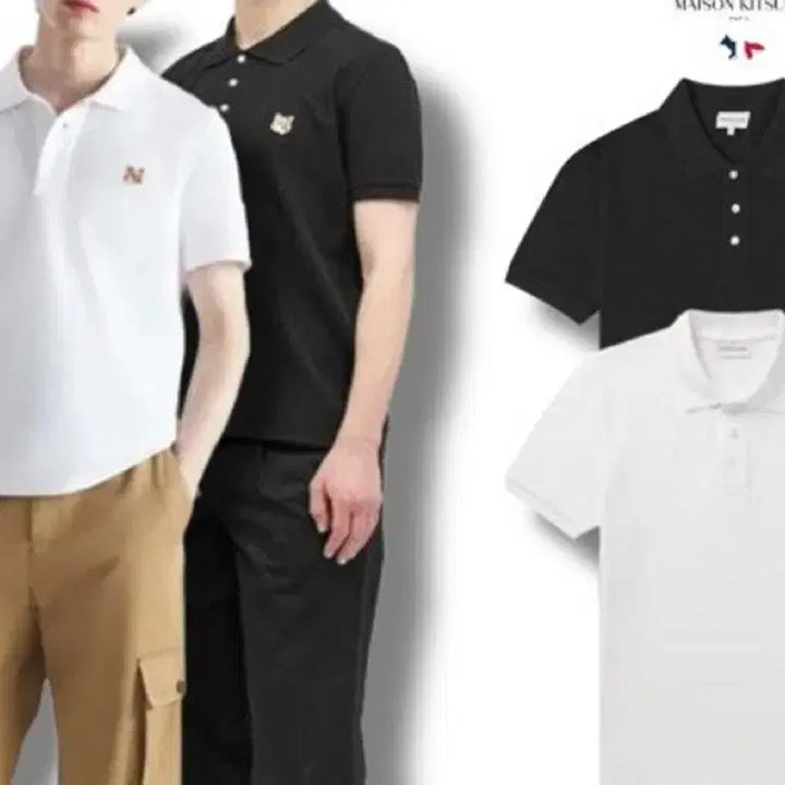 [BUNJANG] Maison Kitsuné Yellow Fox Short Sleeve Polo Shirt Unisex / [새상품/무배]메종키츠네 옐로우폭스 반팔카라티 남녀공용